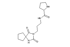 Image of N-[3-(2,4-diketo-1,3-diazaspiro[4.4]nonan-3-yl)propyl]pyrrolidine-2-carboxamide