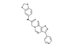 Image of N-(1,3-benzodioxol-5-yl)-2-[7-keto-3-(4-pyridyl)isothiazolo[4,5-d]pyrimidin-6-yl]acetamide
