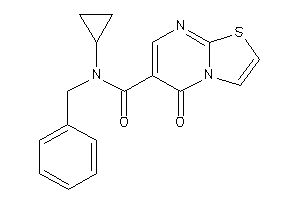 Image of N-benzyl-N-cyclopropyl-5-keto-thiazolo[3,2-a]pyrimidine-6-carboxamide