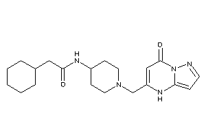 Image of 2-cyclohexyl-N-[1-[(7-keto-4H-pyrazolo[1,5-a]pyrimidin-5-yl)methyl]-4-piperidyl]acetamide