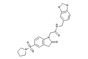 2-(2-keto-5-pyrrolidinosulfonyl-indolin-1-yl)-N-piperonyl-acetamide