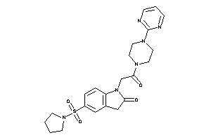 1-[2-keto-2-[4-(2-pyrimidyl)piperazino]ethyl]-5-pyrrolidinosulfonyl-oxindole