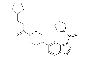 3-cyclopentyl-1-[4-[3-(pyrrolidine-1-carbonyl)pyrazolo[1,5-a]pyridin-5-yl]piperidino]propan-1-one