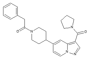 2-phenyl-1-[4-[3-(pyrrolidine-1-carbonyl)pyrazolo[1,5-a]pyridin-5-yl]piperidino]ethanone