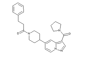 3-phenyl-1-[4-[3-(pyrrolidine-1-carbonyl)pyrazolo[1,5-a]pyridin-5-yl]piperidino]propan-1-one