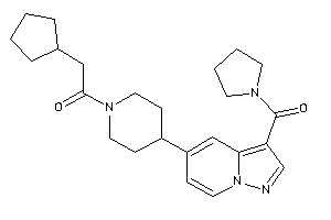 2-cyclopentyl-1-[4-[3-(pyrrolidine-1-carbonyl)pyrazolo[1,5-a]pyridin-5-yl]piperidino]ethanone