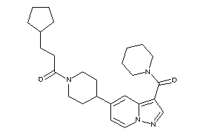 3-cyclopentyl-1-[4-[3-(piperidine-1-carbonyl)pyrazolo[1,5-a]pyridin-5-yl]piperidino]propan-1-one