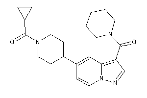 Cyclopropyl-[4-[3-(piperidine-1-carbonyl)pyrazolo[1,5-a]pyridin-5-yl]piperidino]methanone