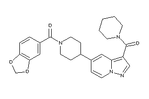 1,3-benzodioxol-5-yl-[4-[3-(piperidine-1-carbonyl)pyrazolo[1,5-a]pyridin-5-yl]piperidino]methanone