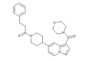 1-[4-[3-(morpholine-4-carbonyl)pyrazolo[1,5-a]pyridin-5-yl]piperidino]-3-phenyl-propan-1-one