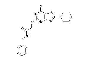 Image of N-benzyl-2-[(7-keto-2-piperidino-6H-thiazolo[4,5-d]pyrimidin-5-yl)thio]acetamide