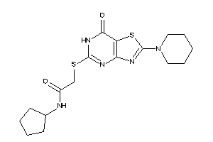 Image of N-cyclopentyl-2-[(7-keto-2-piperidino-6H-thiazolo[4,5-d]pyrimidin-5-yl)thio]acetamide