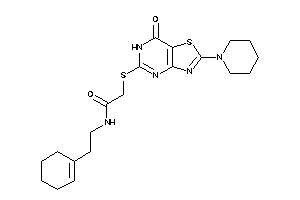 Image of N-(2-cyclohexen-1-ylethyl)-2-[(7-keto-2-piperidino-6H-thiazolo[4,5-d]pyrimidin-5-yl)thio]acetamide