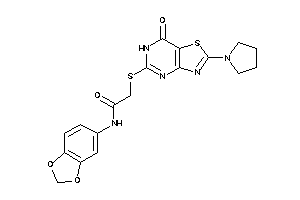 N-(1,3-benzodioxol-5-yl)-2-[(7-keto-2-pyrrolidino-6H-thiazolo[4,5-d]pyrimidin-5-yl)thio]acetamide