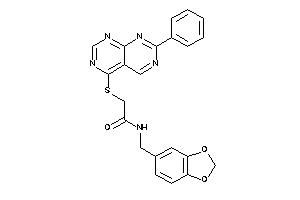Image of 2-[(2-phenylpyrimido[4,5-d]pyrimidin-5-yl)thio]-N-piperonyl-acetamide