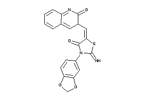 3-(1,3-benzodioxol-5-yl)-2-imino-5-[(2-keto-3H-quinolin-3-yl)methylene]thiazolidin-4-one