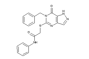2-[(6-benzyl-7-keto-1H-pyrazolo[4,3-d]pyrimidin-5-yl)thio]-N-phenyl-acetamide