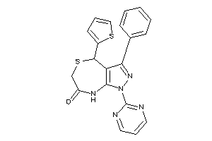 3-phenyl-1-(2-pyrimidyl)-4-(2-thienyl)-4,8-dihydropyrazolo[3,4-e][1,4]thiazepin-7-one