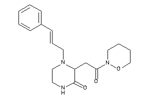 4-cinnamyl-3-[2-keto-2-(oxazinan-2-yl)ethyl]piperazin-2-one