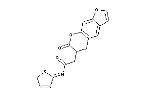 Image of 2-(7-keto-5,6-dihydrofuro[3,2-g]chromen-6-yl)-N-(3-thiazolin-2-ylidene)acetamide