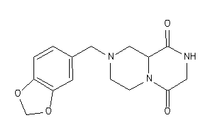 2-piperonyl-1,3,4,7,8,9a-hexahydropyrazino[1,2-a]pyrazine-6,9-quinone