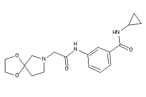 N-cyclopropyl-3-[[2-(6,9-dioxa-3-azaspiro[4.4]nonan-3-yl)acetyl]amino]benzamide