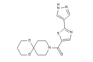 7,11-dioxa-3-azaspiro[5.5]undecan-3-yl-[2-(1H-pyrazol-4-yl)thiazol-5-yl]methanone