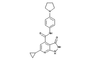 Image of 6-cyclopropyl-3-keto-N-(4-pyrrolidinophenyl)-1,2-dihydropyrazolo[3,4-b]pyridine-4-carboxamide