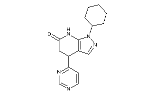 Image of 1-cyclohexyl-4-(4-pyrimidyl)-5,7-dihydro-4H-pyrazolo[3,4-b]pyridin-6-one