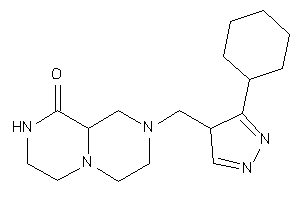 2-[(3-cyclohexyl-4H-pyrazol-4-yl)methyl]-3,4,6,7,8,9a-hexahydro-1H-pyrazino[1,2-a]pyrazin-9-one