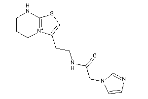 Image of 2-imidazol-1-yl-N-[2-(5,6,7,8-tetrahydrothiazolo[3,2-a]pyrimidin-4-ium-3-yl)ethyl]acetamide