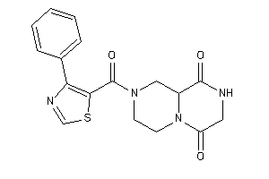 2-(4-phenylthiazole-5-carbonyl)-1,3,4,7,8,9a-hexahydropyrazino[1,2-a]pyrazine-6,9-quinone