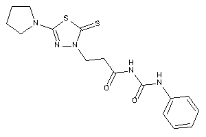 N-(phenylcarbamoyl)-3-(5-pyrrolidino-2-thioxo-1,3,4-thiadiazol-3-yl)propionamide