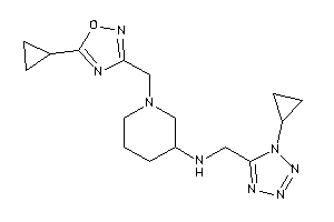 Image of [1-[(5-cyclopropyl-1,2,4-oxadiazol-3-yl)methyl]-3-piperidyl]-[(1-cyclopropyltetrazol-5-yl)methyl]amine