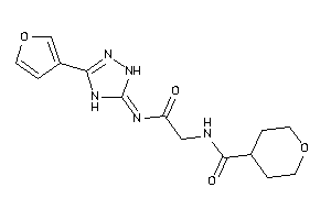 Image of N-[2-[[3-(3-furyl)-1,4-dihydro-1,2,4-triazol-5-ylidene]amino]-2-keto-ethyl]tetrahydropyran-4-carboxamide