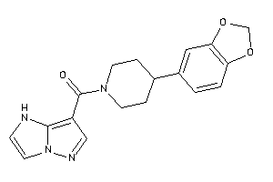 Image of [4-(1,3-benzodioxol-5-yl)piperidino]-(1H-pyrazolo[1,5-a]imidazol-7-yl)methanone