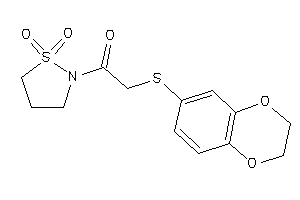 Image of 2-(2,3-dihydro-1,4-benzodioxin-6-ylthio)-1-(1,1-diketo-1,2-thiazolidin-2-yl)ethanone