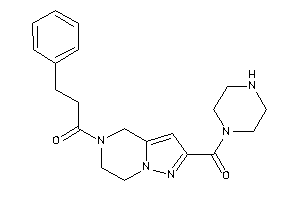 3-phenyl-1-[2-(piperazine-1-carbonyl)-6,7-dihydro-4H-pyrazolo[1,5-a]pyrazin-5-yl]propan-1-one