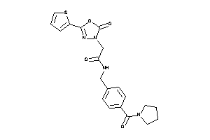 2-[2-keto-5-(2-thienyl)-1,3,4-oxadiazol-3-yl]-N-[4-(pyrrolidine-1-carbonyl)benzyl]acetamide