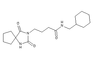 Image of N-(cyclohexylmethyl)-4-(2,4-diketo-1,3-diazaspiro[4.4]nonan-3-yl)butyramide