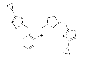 Image of [1-[(3-cyclopropyl-1,2,4-oxadiazol-5-yl)methyl]pyridin-1-ium-2-yl]-[[1-[(3-cyclopropyl-1,2,4-oxadiazol-5-yl)methyl]pyrrolidin-3-yl]methyl]amine