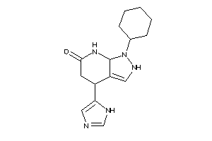 Image of 1-cyclohexyl-4-(1H-imidazol-5-yl)-4,5,7,7a-tetrahydro-2H-pyrazolo[3,4-b]pyridin-6-one