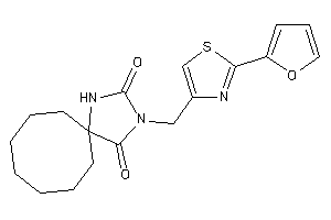 Image of 3-[[2-(2-furyl)thiazol-4-yl]methyl]-1,3-diazaspiro[4.7]dodecane-2,4-quinone