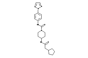 4-[(2-cyclopentylacetyl)amino]-N-[4-(triazol-2-yl)phenyl]piperidine-1-carboxamide