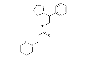 N-(2-cyclopentyl-2-phenyl-ethyl)-3-(oxazinan-2-yl)propionamide