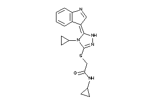 Image of N-cyclopropyl-2-[(4-cyclopropyl-5-indol-3-ylidene-1H-1,2,4-triazol-3-yl)thio]acetamide