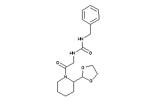 1-benzyl-3-[2-[2-(1,3-dioxolan-2-yl)piperidino]-2-keto-ethyl]urea