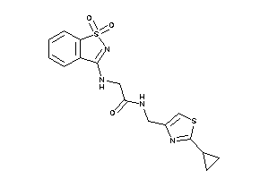 N-[(2-cyclopropylthiazol-4-yl)methyl]-2-[(1,1-diketo-1,2-benzothiazol-3-yl)amino]acetamide