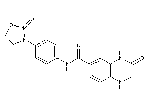 3-keto-N-[4-(2-ketooxazolidin-3-yl)phenyl]-2,4-dihydro-1H-quinoxaline-6-carboxamide