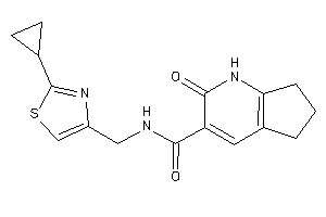 Image of N-[(2-cyclopropylthiazol-4-yl)methyl]-2-keto-1,5,6,7-tetrahydro-1-pyrindine-3-carboxamide